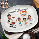 Grilling, Gift For Father, Gift For Men, Happy, Non-Eng - Eigenes Foto Alles Schmeckt Besser Wenn Papa Grillt - Personalisierte Platte