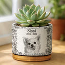 Pet Lovers, Pet Mom, Dog Mom, Dog Lovers, Cat Lovers, Cat Mom, Custom Photo, Memorial, Sad - Eigenes Foto Als Bleistiftskizze Haustier Erinnerungsgeschenk - Personalisierter Keramik-Blumentopf
