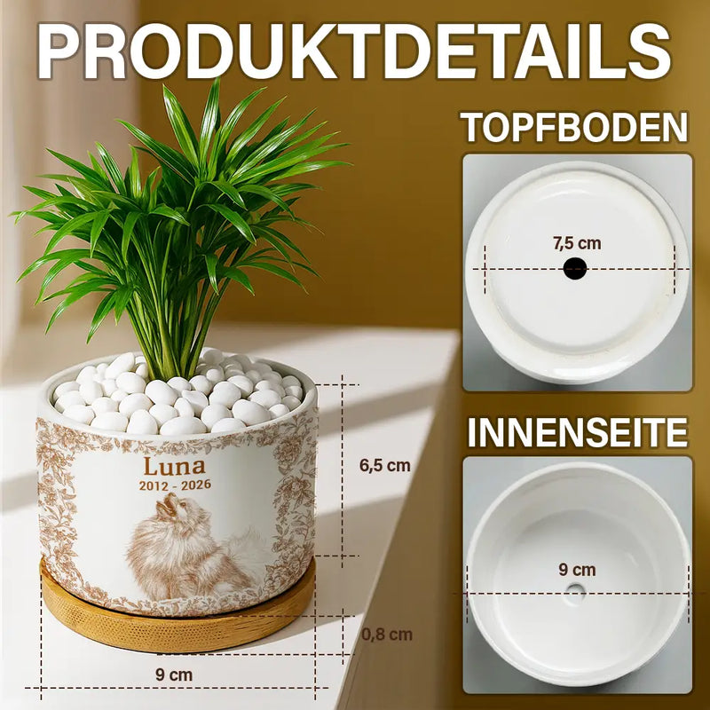Pet Lovers, Pet Mom, Dog Mom, Dog Lovers, Cat Lovers, Cat Mom, Custom Photo, Memorial, Sad - Eigenes Foto Als Bleistiftskizze Haustier Erinnerungsgeschenk - Personalisierter Keramik-Blumentopf
