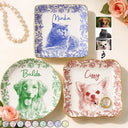 Pet Lovers,Pet Mom,Dog Mom,Dog Lovers,Cat Lovers,Cat Mom,Custom Photo,Love - Eigenes Foto Als Bleistiftskizze Haustierfoto - Personalisierte Schmuckschale