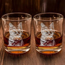 Pet Lovers,Pet Mom,Pet Dad,Dog Dad,Dog Mom,Dog Lovers,Cat Lovers,Cat Mom,Cat Dad - Eigenes Foto Als Bleistiftskizze Hund Und Katze Porträt - Personalisiertes Whiskyglas Mit Gravur