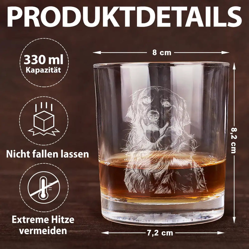 Pet Lovers,Pet Mom,Pet Dad,Dog Dad,Dog Mom,Dog Lovers,Cat Lovers,Cat Mom,Cat Dad - Eigenes Foto Als Bleistiftskizze Hund Und Katze Porträt - Personalisiertes Whiskyglas Mit Gravur