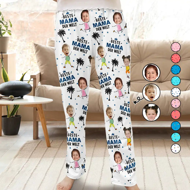 Gift For Mother, Gift For Grandma - Eigenes Foto Beste Mama Oma Der Welt - Personalisierte Pyjamahose