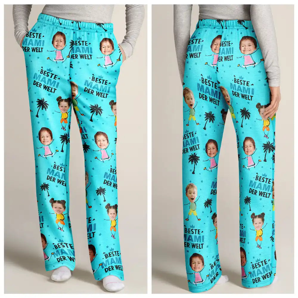 Gift For Mother, Gift For Grandma - Eigenes Foto Beste Mama Oma Der Welt - Personalisierte Pyjamahose
