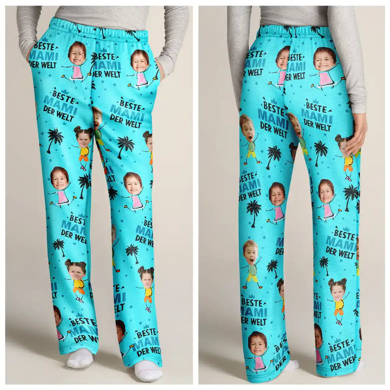 Gift For Mother, Gift For Grandma - Eigenes Foto Beste Mama Oma Der Welt - Personalisierte Pyjamahose
