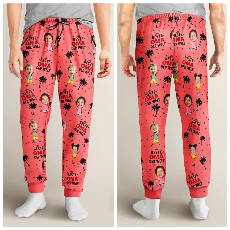 Gift For Mother, Gift For Grandma - Eigenes Foto Beste Mama Oma Der Welt - Personalisierte Pyjamahose
