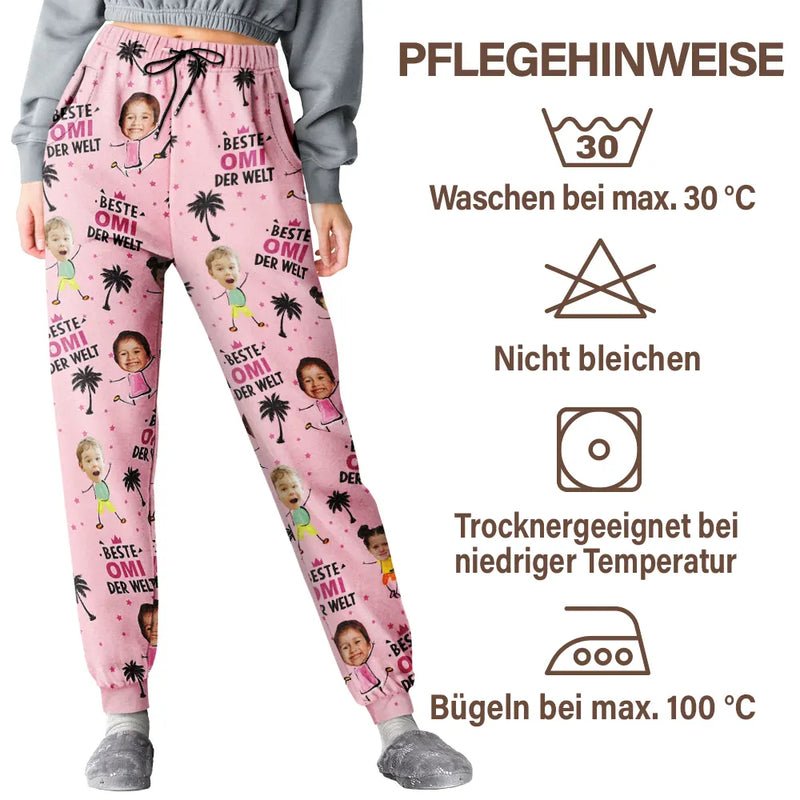 Gift For Mother, Gift For Grandma - Eigenes Foto Beste Mama Oma Der Welt - Personalisierte Pyjamahose