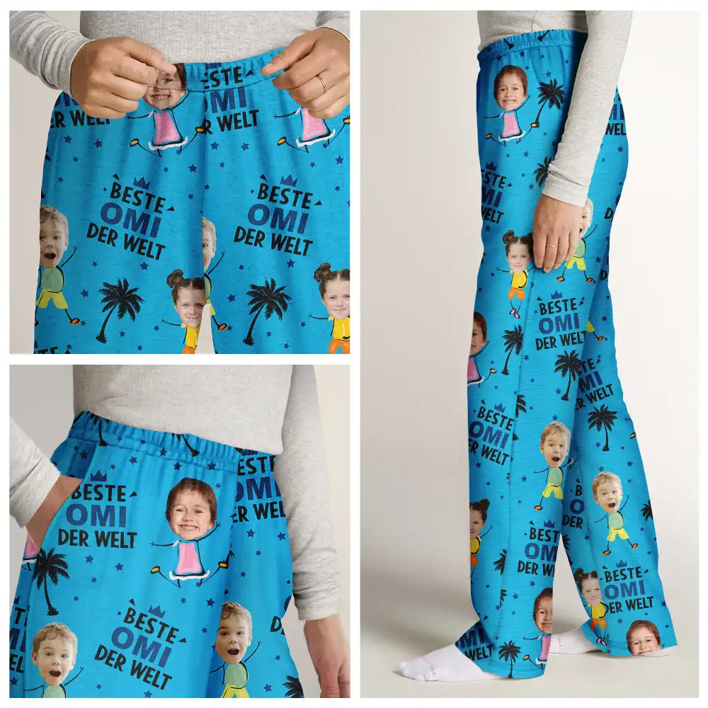 Gift For Mother, Gift For Grandma - Eigenes Foto Beste Mama Oma Der Welt - Personalisierte Pyjamahose