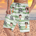 Gift For Father, Gift For Grandpa - Eigenes Foto Bester Papa Opa Der Welt - Personalisierte Unisex Badeshorts