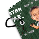 Gift For Father,Gift For Grandpa,Sport Dad,Happy,Custom Photo,Non-Eng - Eigenes Foto Bester Papa Von Par Lustiges Kind - Personalisiertes Golf-Handtuch