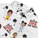 Gift For Father,Custom Photo,German,Summer,Non-Eng,Adorable,Cut-Face Photo,Icon - Eigenes Foto Bester Papi Der Welt Kokospalme - Personalisiertes Hawaiihemd