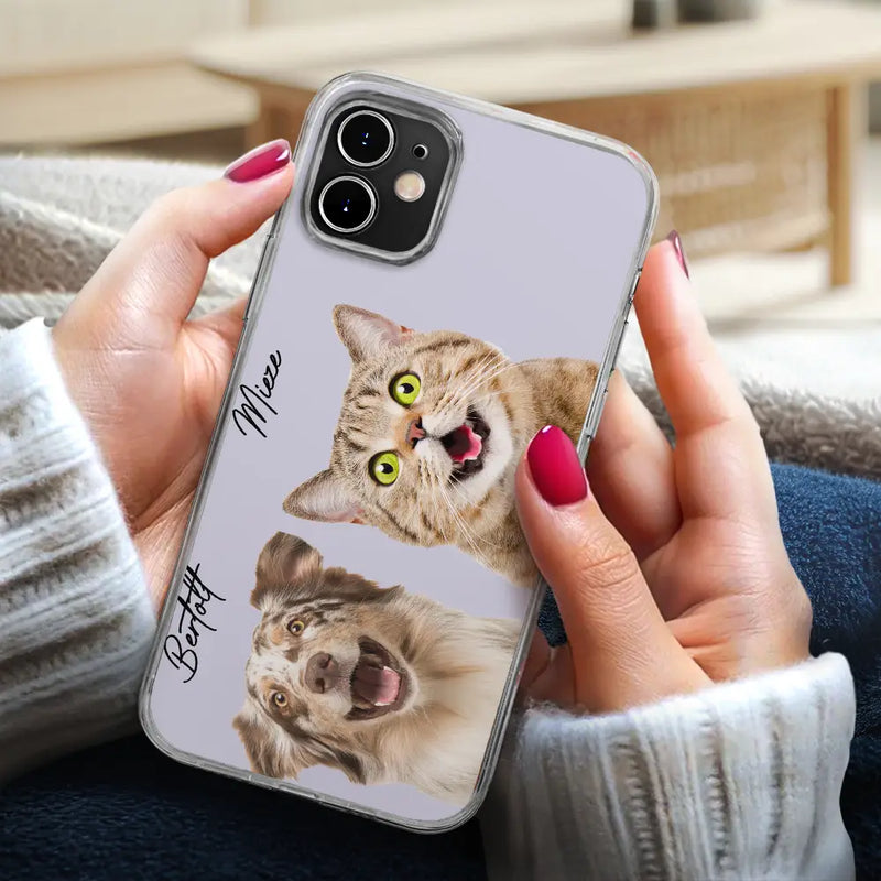 Pet Lovers,Pet Mom,Dog Mom,Dog Lovers,Cat Lovers,Cat Mom,Custom Photo,Love - Eigenes Foto Für Tierliebhaber - Personalisierte Transparente Handyhülle