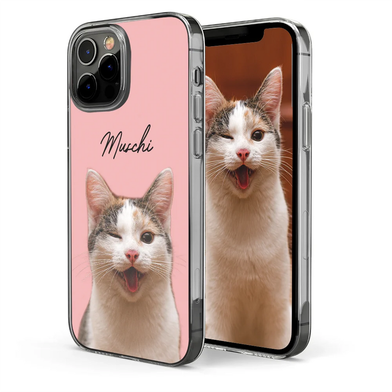 Pet Lovers,Pet Mom,Dog Mom,Dog Lovers,Cat Lovers,Cat Mom,Custom Photo,Love - Eigenes Foto Für Tierliebhaber - Personalisierte Transparente Handyhülle