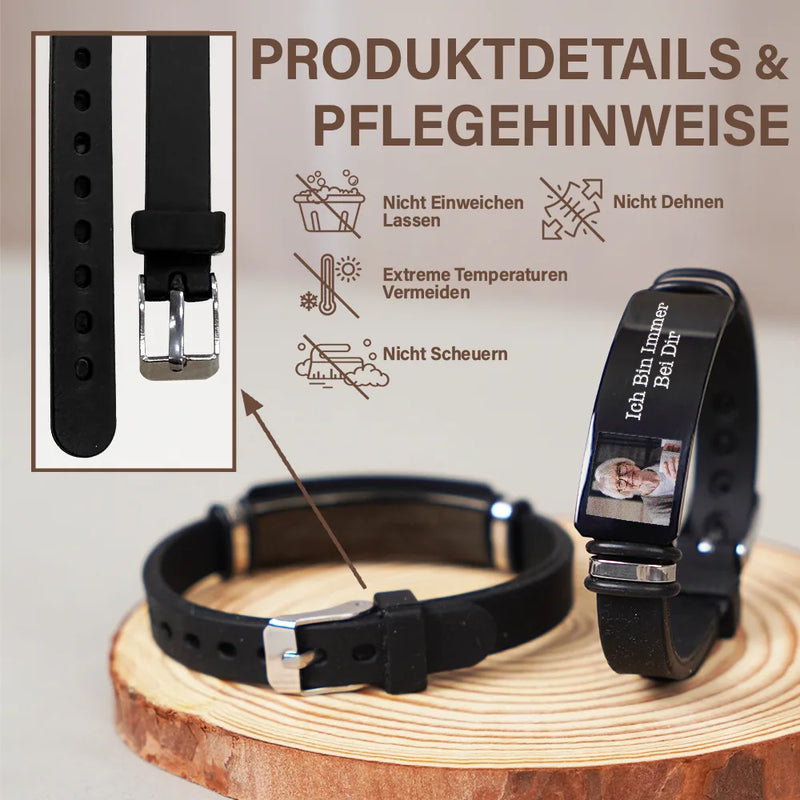 Gift For Father,Memorial,Custom Photo,Dog Lovers,Dog Mom,Dog Dad,Cat Lovers,Cat Mom,Cat Dad,Gift For Mother,Sad,German - Eigenes Foto Ich Trage Dich - Gedenkgeschenk Für Familie, Freunde & Haustierfreunde - Personalisiertes Graviertes Armband