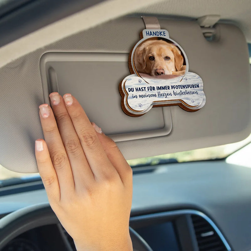 Pet Lovers,Pet Mom,Pet Dad,Pet Couple,Dog Lovers,Dog Mom,Dog Dad,Dog Couple,Cat Lovers,Cat Mom,Cat Dad,Cat Couple,Memorial - Eigenes Foto Ich Trage Dich Bei Mir - Personalisierter Individuell Geformter Auto-Sonnenblende-Clip