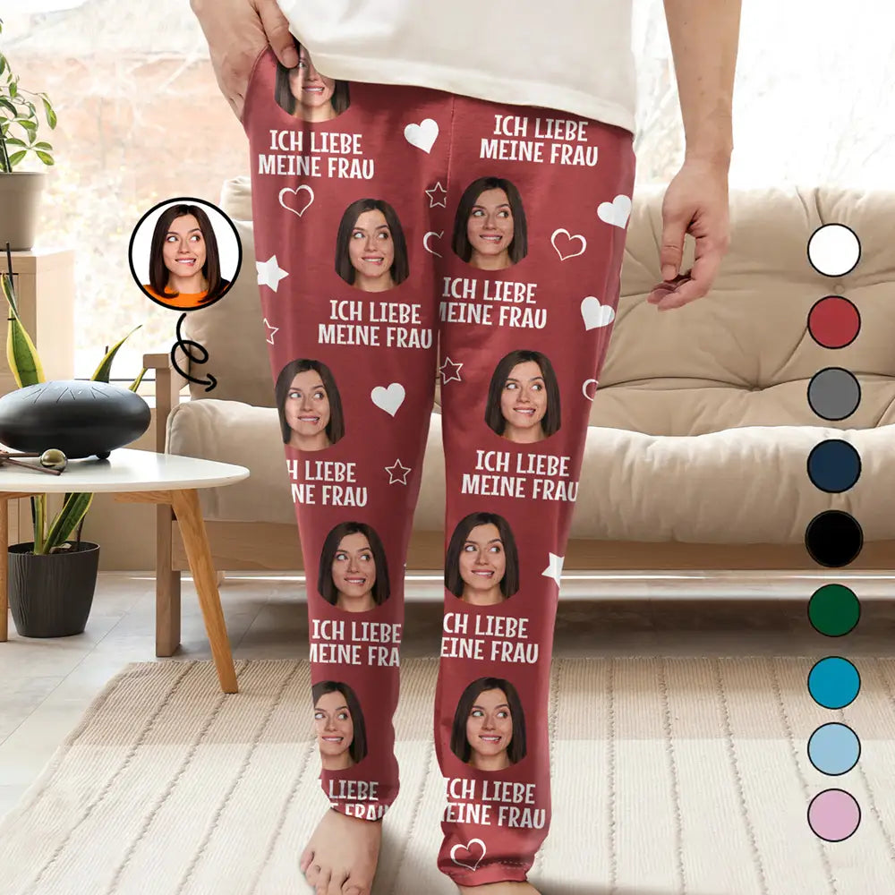 Gift For Husband,Gift For Wife,Gift For Boyfriend,Gift For Girlfriend,Gift For Couples - Eigenes Foto Ich liebe meinen Geliebten - Personalisierte Pyjamahose