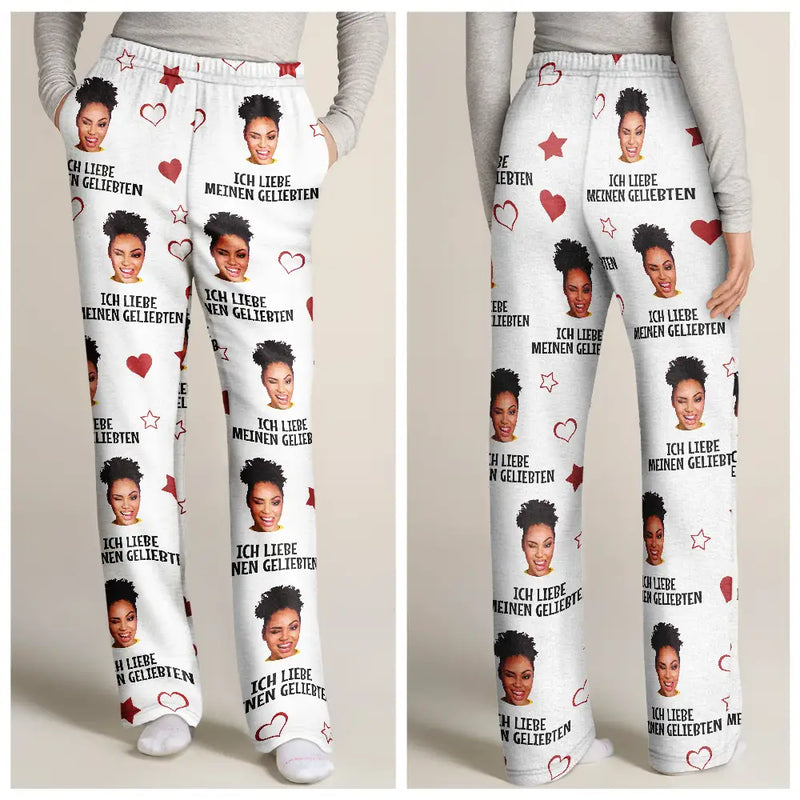 Gift For Husband,Gift For Wife,Gift For Boyfriend,Gift For Girlfriend,Gift For Couples - Eigenes Foto Ich liebe meinen Geliebten - Personalisierte Pyjamahose