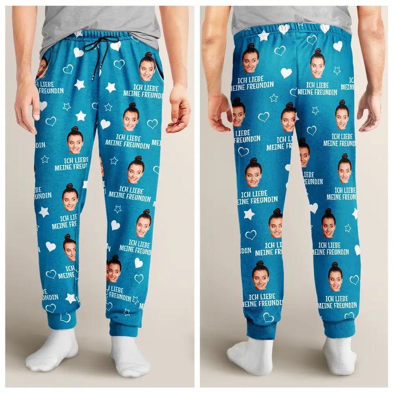 Gift For Husband,Gift For Wife,Gift For Boyfriend,Gift For Girlfriend,Gift For Couples - Eigenes Foto Ich liebe meinen Geliebten - Personalisierte Pyjamahose