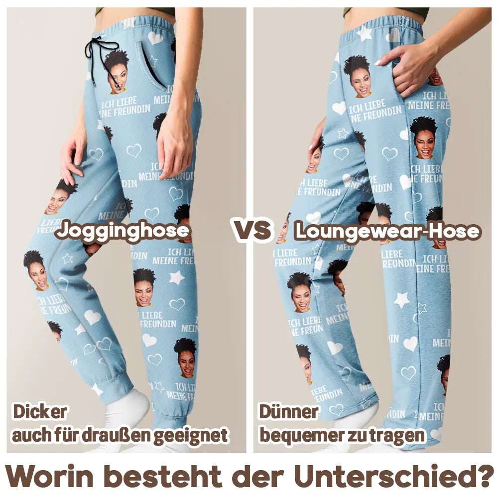 Gift For Husband,Gift For Wife,Gift For Boyfriend,Gift For Girlfriend,Gift For Couples - Eigenes Foto Ich liebe meinen Geliebten - Personalisierte Pyjamahose