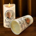 Memorial, Family - Eigenes Foto Immer Geliebt Niemals Vergessen - Personalisierte Flammenlose LED-Kerzen