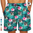 Custom Photo,German,Summer,Pet Lovers,Non-Eng,Playful,Cut-Face Photo,Icon - Eigenes Foto Lustige Gesichter Von Familie Und Haustieren - Personalisierte Unisex Badeshorts