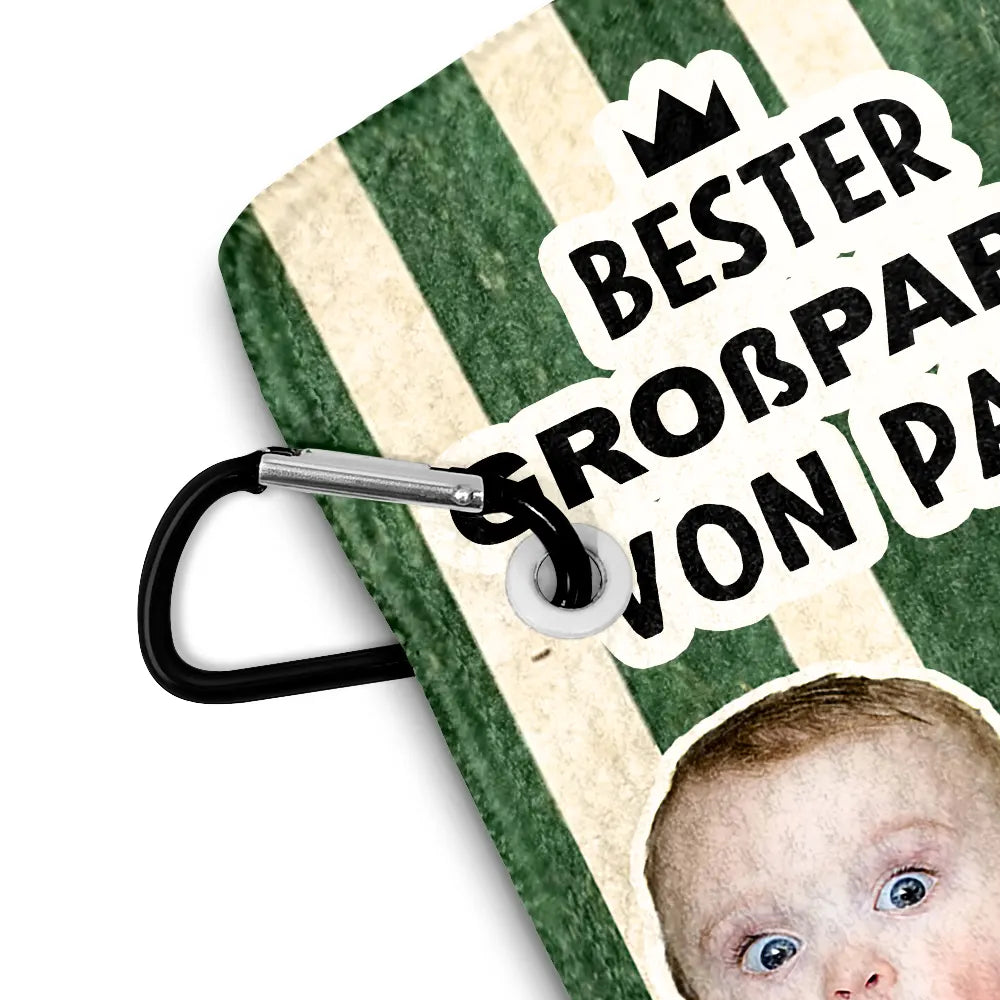Gift For Father,Custom Photo,German,Summer,Non-Eng,Golf,Adorable,Cut-Face Photo - Eigenes Foto Lustiges Bester Papi Von Par Kind Vintage - Personalisiertes Golf-Handtuch