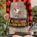 Happy,German,Gift For Men,Gift For Father,Funny,Cooking,Custom Photo,Grilling,Non-Eng,Photo,Humorous - Eigenes Foto Mr. Good Looking Steht Am Grill - Personalisierte Schürze