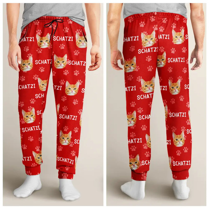 Gift For Yourself,Gift For Women,Gift For Men,Pet Lovers,Pet Mom,Pet Dad,Dog Lovers,Dog Mom,Dog Dad,Cat Lovers,Cat Mom,Cat Dad,Happy,Custom Photo - Eigenes Foto Muster Mit Haustiergesichtern - Personalisiertes Pyjamahose