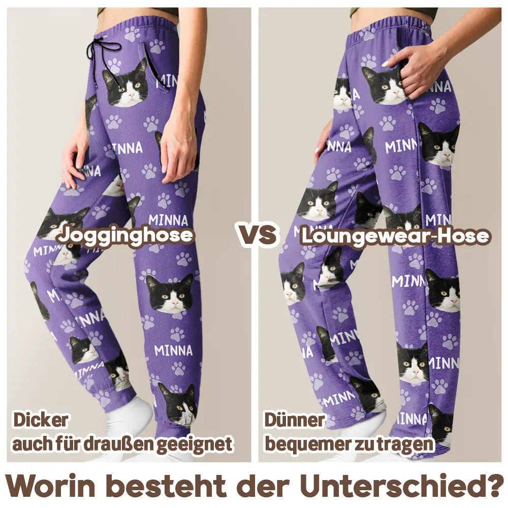 Gift For Yourself,Gift For Women,Gift For Men,Pet Lovers,Pet Mom,Pet Dad,Dog Lovers,Dog Mom,Dog Dad,Cat Lovers,Cat Mom,Cat Dad,Happy,Custom Photo - Eigenes Foto Muster Mit Haustiergesichtern - Personalisiertes Pyjamahose