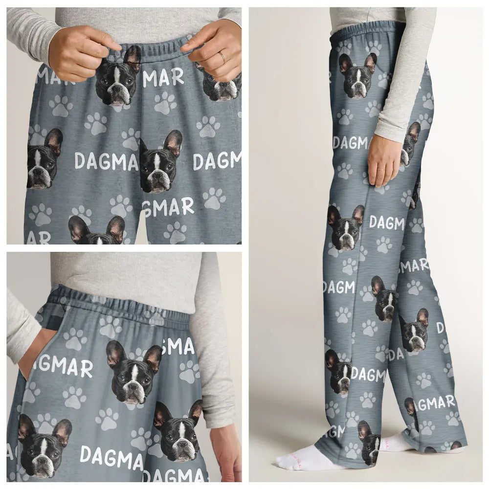 Gift For Yourself,Gift For Women,Gift For Men,Pet Lovers,Pet Mom,Pet Dad,Dog Lovers,Dog Mom,Dog Dad,Cat Lovers,Cat Mom,Cat Dad,Happy,Custom Photo - Eigenes Foto Muster Mit Haustiergesichtern - Personalisiertes Pyjamahose
