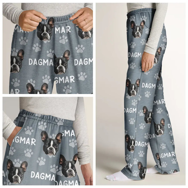 Gift For Yourself,Gift For Women,Gift For Men,Pet Lovers,Pet Mom,Pet Dad,Dog Lovers,Dog Mom,Dog Dad,Cat Lovers,Cat Mom,Cat Dad,Happy,Custom Photo - Eigenes Foto Muster Mit Haustiergesichtern - Personalisiertes Pyjamahose