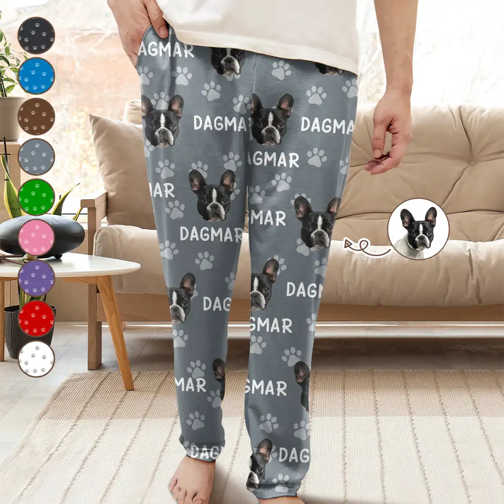 Eigenes Foto Muster Mit Haustiergesichtern - Personalisierte Pyjamahose