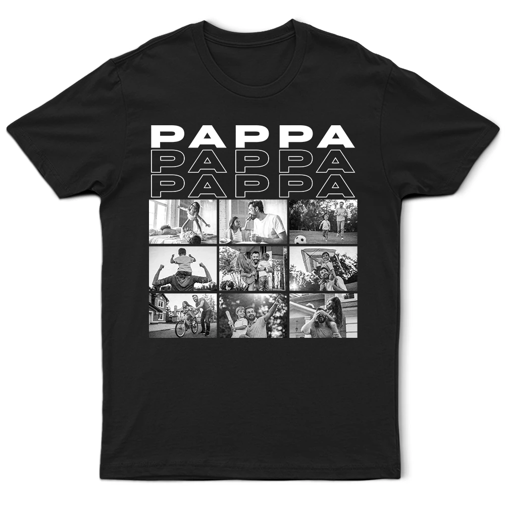 Eigenes Foto Papa Geschenk In Schwarz-Weiß - Personalisiertes T Shirt