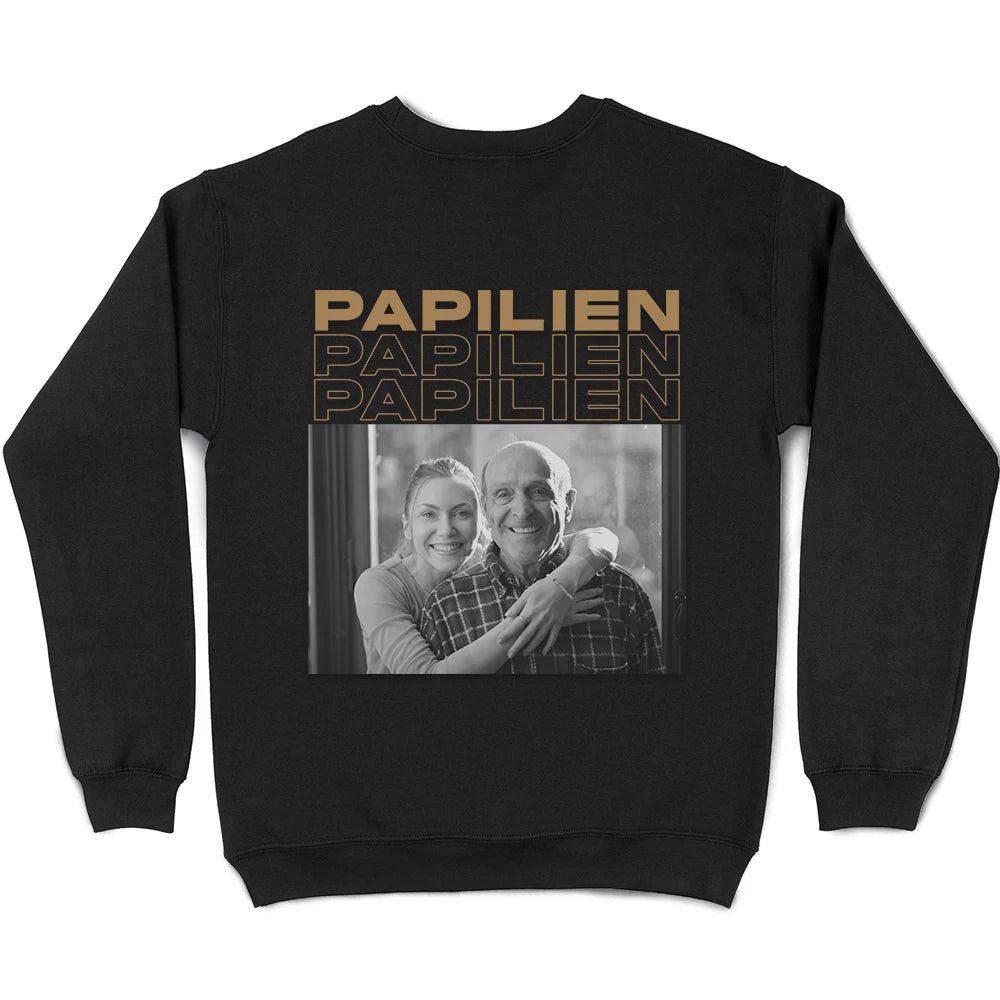 Gift For Father, Gift For Grandpa, Gift For Uncle - Eigenes Foto Papa Geschenk In Schwarz-Weiß - Personalisiertes T Shirt