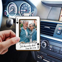 Gift For Couples,Gift For Husband,Gift For Wife,Gift For Boyfriend,Gift For Girlfriend,LGBT,Love,Custom Photo - Eigenes Foto Spielkarte Fahr Vorsichtig - Personalisierter Individuell Geformter Auto-Sonnenblende-Clip