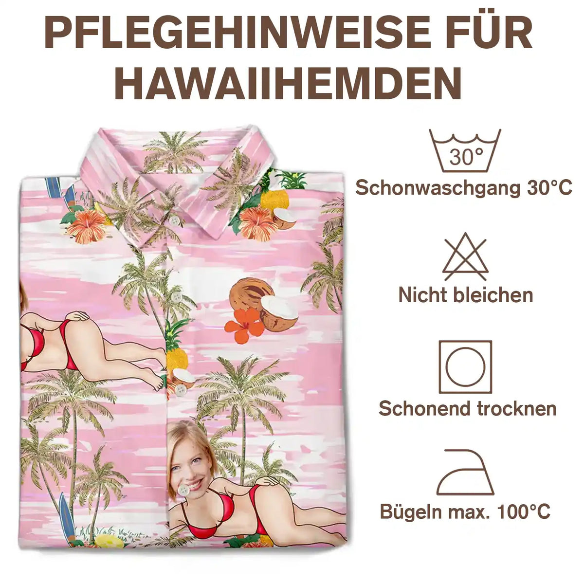 Gift For Couples,Gift For Wife,Gift For Women,Gift For Husband,Gift For Men,Gift For Boyfriend,Gift For Girlfriend,Gift For Yourself,Summer - Eigenes Foto Tropischer Look Und Sexy Pose - Personalisiertes Hawaiihemd