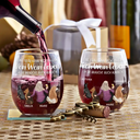 Dog Mom,Dog Lovers,Happy,Non-Eng - Eine Frau Kann Nicht Allein Von Wein Leben Hundemama - Personalisierte Weingläser Ohne Stiel