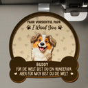 Dog Lovers,Dog Mom,Pet Lovers,Dog Dad,German,Happy - Fahrt Vorsichtig Mama Papa 3D Effekt Hund - Personalisierter Individuell Geformter Auto-Sonnenblende-Clip