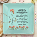 Gift For Women,Gift For Daughter,Gift For Grandkids,Happy,Non-Eng - Faux-Pressed Geburtsblume Meine Tochter Für Immer - Personalisierte Schmuckschale