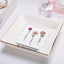 Gift For Bestie, Old Best friends, Gift For Women - Geburtsblumen Alte Freunde Wachsen Lassen - Personalisierte Schmuckschale Quadratisch