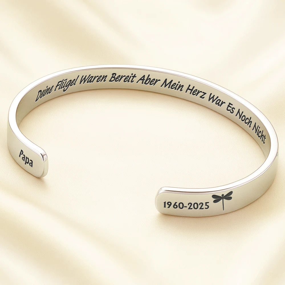 Memorial,Sad,Gift For Women,Gift For Men,Family - Gedenkarmband Deine Flügel Waren Bereit - Personalisiert Armreif Manschette