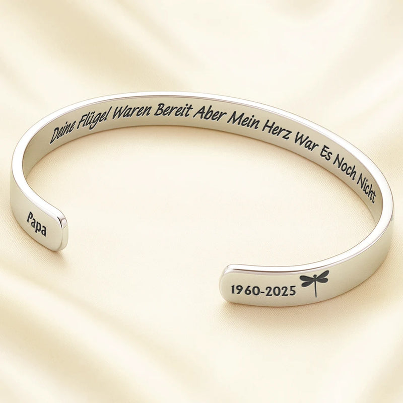 Memorial,Sad,Gift For Women,Gift For Men,Family - Gedenkarmband Deine Flügel Waren Bereit - Personalisiert Armreif Manschette