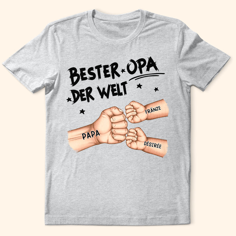 Gift For Father, Gift For Grandpa - Ghettofaust Bester Papa Opa Der Welt - Personalisiertes T Shirt