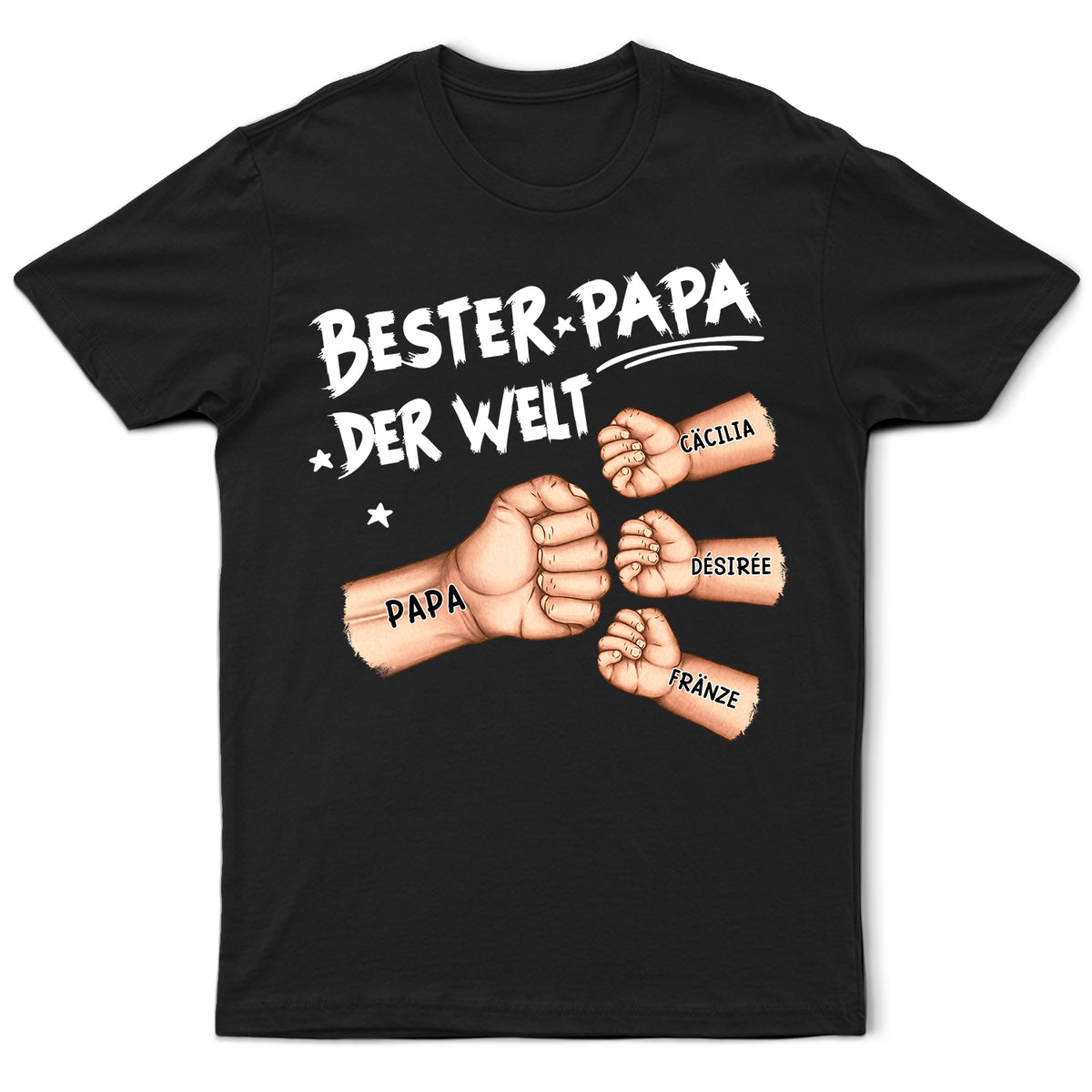 Gift For Father, Gift For Grandpa - Ghettofaust Bester Papa Opa Der Welt - Personalisiertes T Shirt