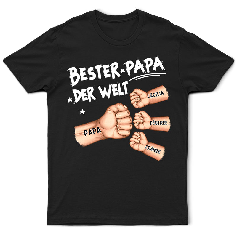 Gift For Father, Gift For Grandpa - Ghettofaust Bester Papa Opa Der Welt - Personalisiertes T Shirt