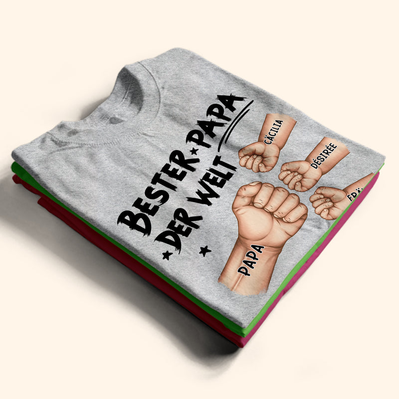 Gift For Father, Gift For Grandpa - Ghettofaust Bester Papa Opa Der Welt - Personalisiertes T Shirt