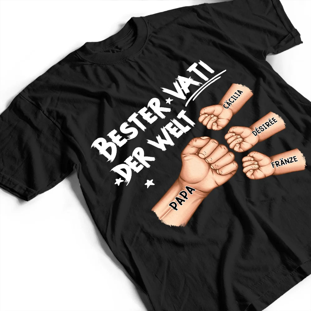 Gift For Father, Gift For Grandpa - Ghettofaust Bester Papa Opa Der Welt - Personalisiertes T Shirt