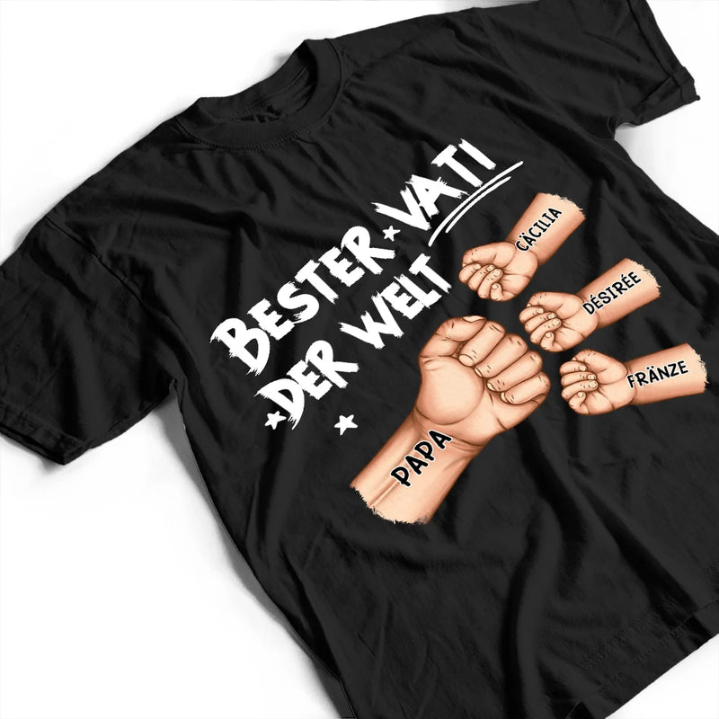 Gift For Father, Gift For Grandpa - Ghettofaust Bester Papa Opa Der Welt - Personalisiertes T Shirt