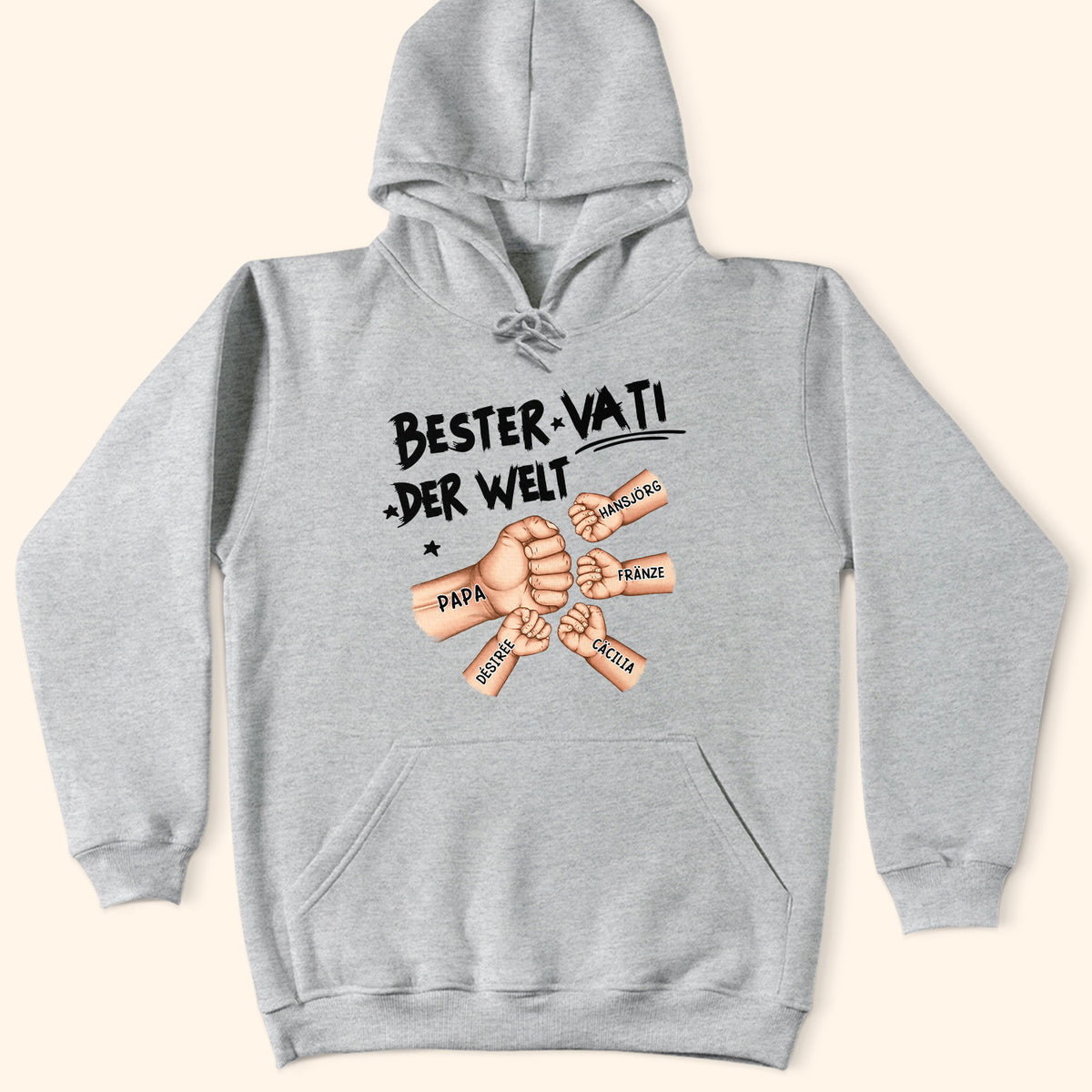 Gift For Father, Gift For Grandpa - Ghettofaust Bester Papa Opa Der Welt - Personalisiertes T Shirt
