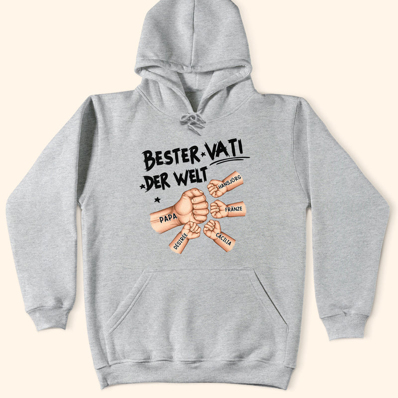 Gift For Father, Gift For Grandpa - Ghettofaust Bester Papa Opa Der Welt - Personalisiertes T Shirt
